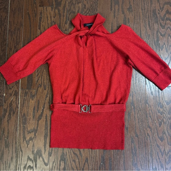 Ashley Stewart Vibrant Red Knit Top - Picture 2 of 6